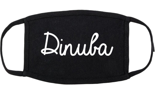 Dinuba California CA Script Cotton Face Mask Black