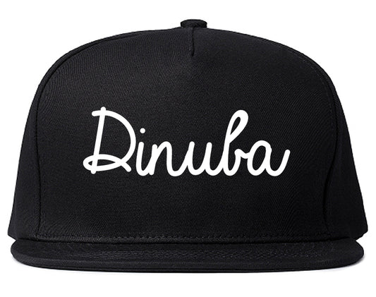 Dinuba California CA Script Mens Snapback Hat Black