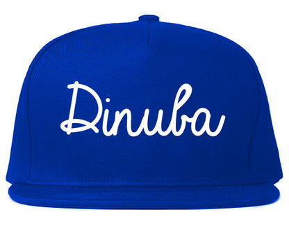Dinuba California CA Script Mens Snapback Hat Royal Blue