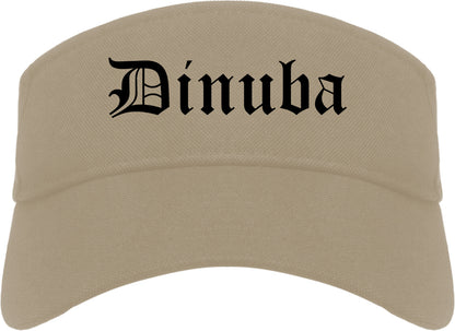 Dinuba California CA Old English Mens Visor Cap Hat Khaki