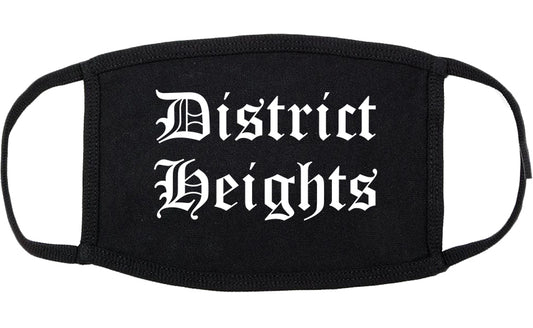 District Heights Maryland MD Old English Cotton Face Mask Black