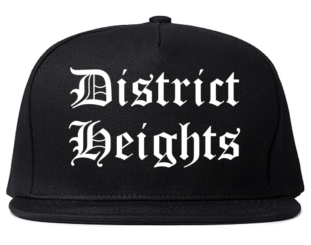 District Heights Maryland MD Old English Mens Snapback Hat Black