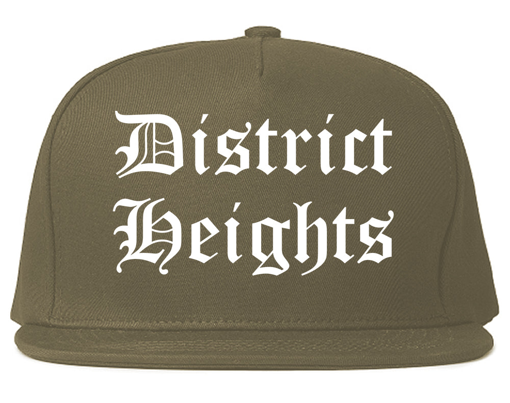 District Heights Maryland MD Old English Mens Snapback Hat Grey