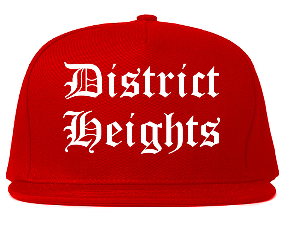District Heights Maryland MD Old English Mens Snapback Hat Red