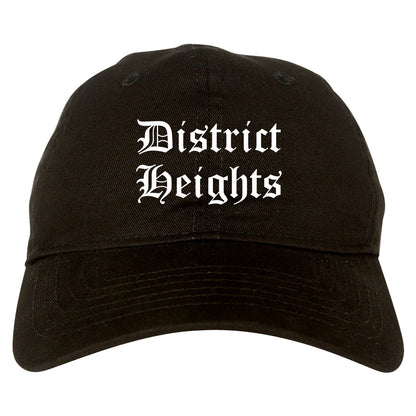 District Heights Maryland MD Old English Mens Dad Hat Baseball Cap Black