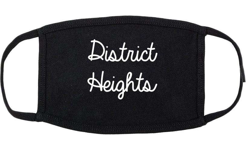 District Heights Maryland MD Script Cotton Face Mask Black
