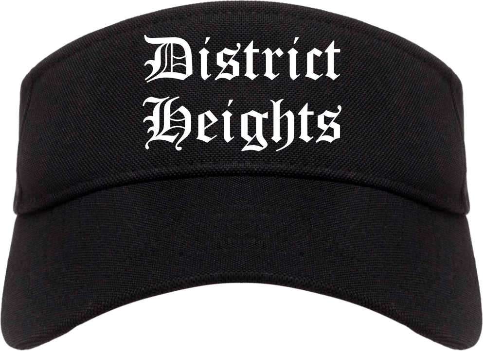 District Heights Maryland MD Old English Mens Visor Cap Hat Black