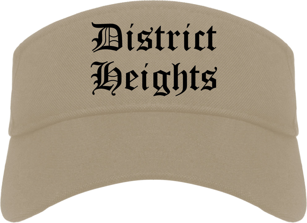 District Heights Maryland MD Old English Mens Visor Cap Hat Khaki