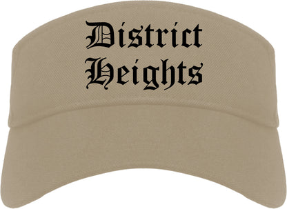 District Heights Maryland MD Old English Mens Visor Cap Hat Khaki