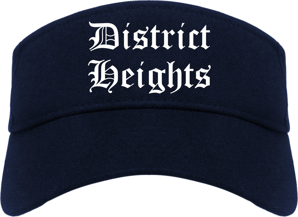 District Heights Maryland MD Old English Mens Visor Cap Hat Navy Blue