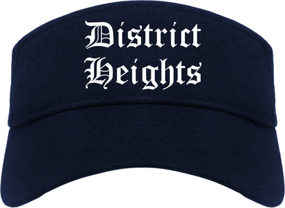 District Heights Maryland MD Old English Mens Visor Cap Hat Navy Blue