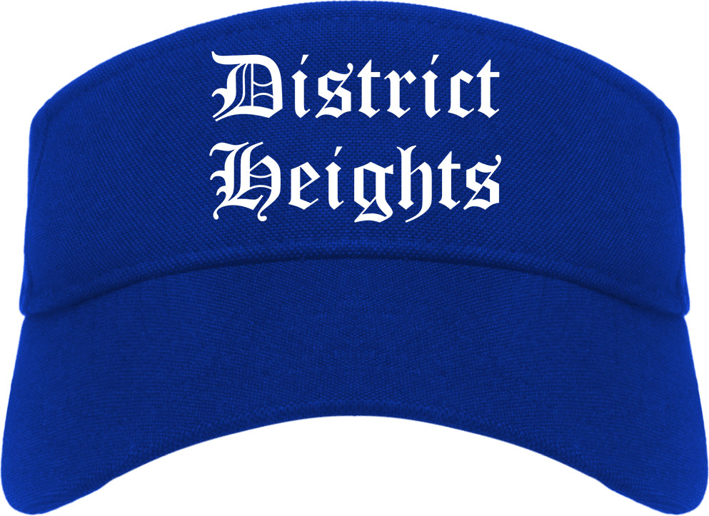District Heights Maryland MD Old English Mens Visor Cap Hat Royal Blue
