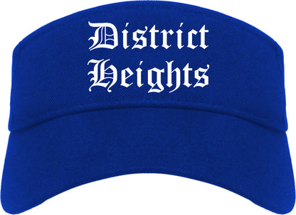 District Heights Maryland MD Old English Mens Visor Cap Hat Royal Blue