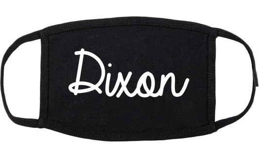 Dixon California CA Script Cotton Face Mask Black