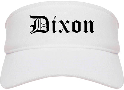 Dixon California CA Old English Mens Visor Cap Hat White