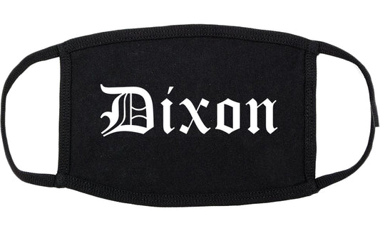 Dixon Illinois IL Old English Cotton Face Mask Black