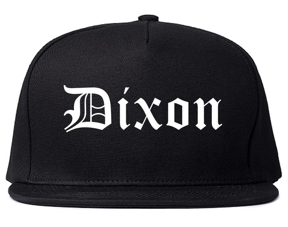 Dixon Illinois IL Old English Mens Snapback Hat Black