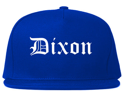 Dixon Illinois IL Old English Mens Snapback Hat Royal Blue