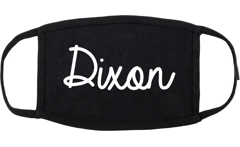 Dixon Illinois IL Script Cotton Face Mask Black