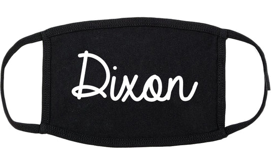 Dixon Illinois IL Script Cotton Face Mask Black