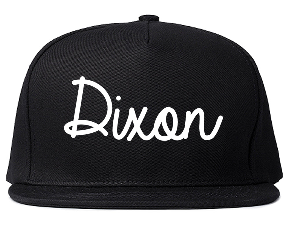 Dixon Illinois IL Script Mens Snapback Hat Black