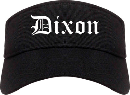 Dixon Illinois IL Old English Mens Visor Cap Hat Black