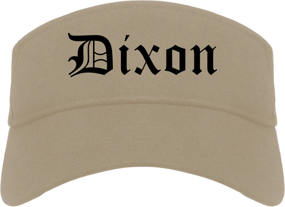 Dixon Illinois IL Old English Mens Visor Cap Hat Khaki