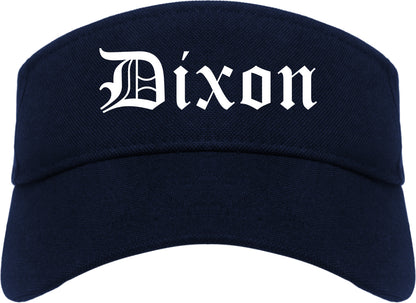 Dixon Illinois IL Old English Mens Visor Cap Hat Navy Blue