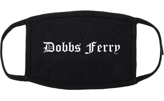 Dobbs Ferry New York NY Old English Cotton Face Mask Black