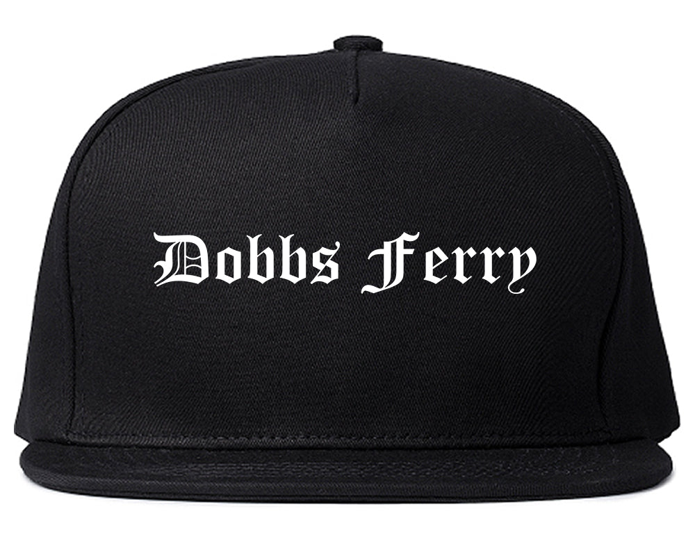 Dobbs Ferry New York NY Old English Mens Snapback Hat Black