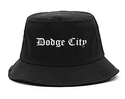 Dodge City Kansas KS Old English Mens Bucket Hat Black