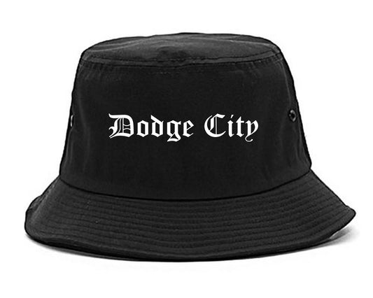 Dodge City Kansas KS Old English Mens Bucket Hat Black