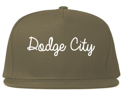 Dodge City Kansas KS Script Mens Snapback Hat Grey