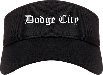 Dodge City Kansas KS Old English Mens Visor Cap Hat Black