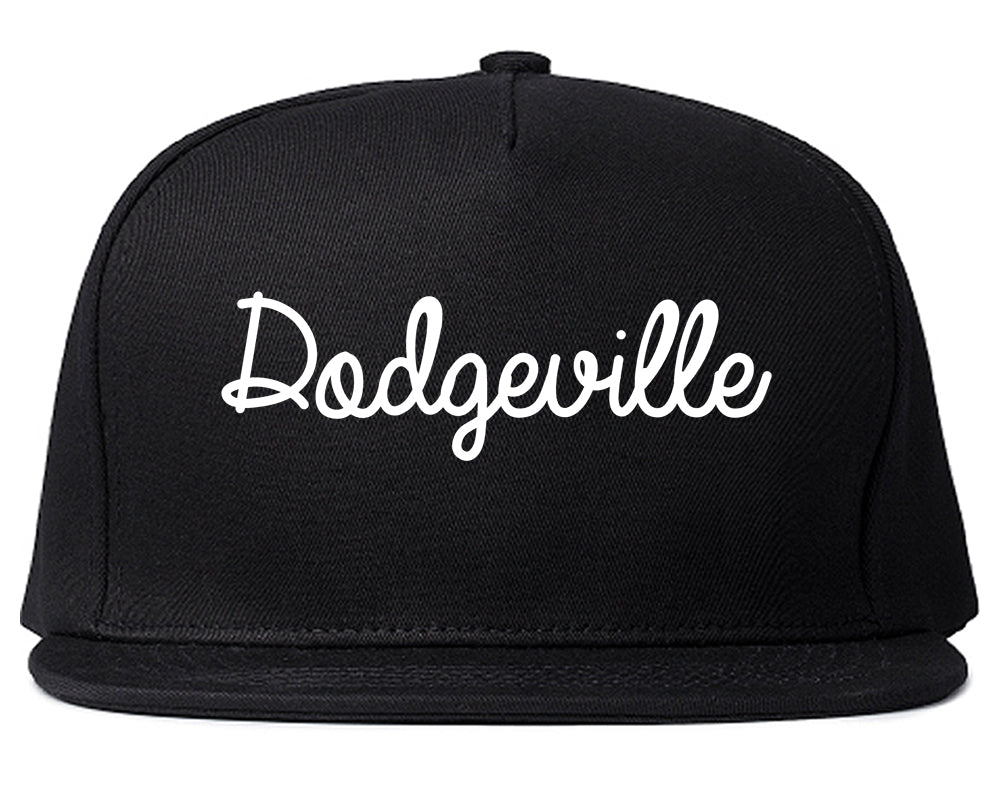 Dodgeville Wisconsin WI Script Mens Snapback Hat Black