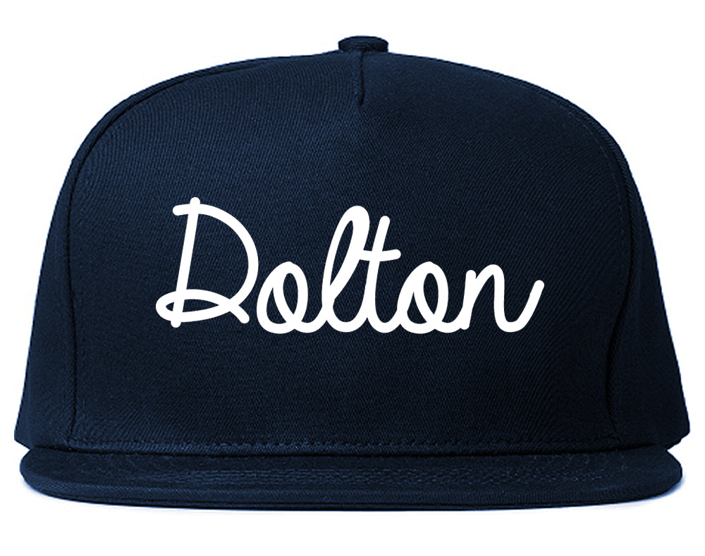 Dolton Illinois IL Script Mens Snapback Hat Navy Blue