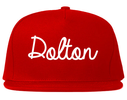 Dolton Illinois IL Script Mens Snapback Hat Red