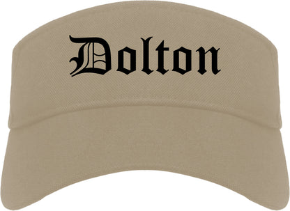 Dolton Illinois IL Old English Mens Visor Cap Hat Khaki