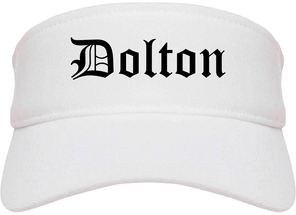 Dolton Illinois IL Old English Mens Visor Cap Hat White
