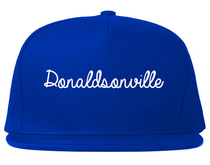 Donaldsonville Louisiana LA Script Mens Snapback Hat Royal Blue
