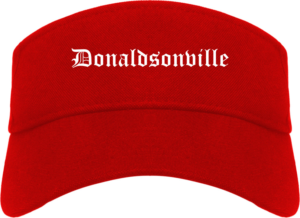 Donaldsonville Louisiana LA Old English Mens Visor Cap Hat Red