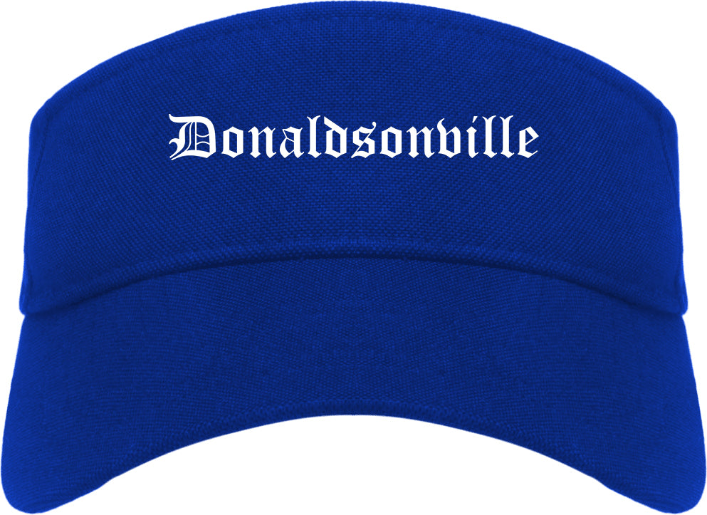 Donaldsonville Louisiana LA Old English Mens Visor Cap Hat Royal Blue