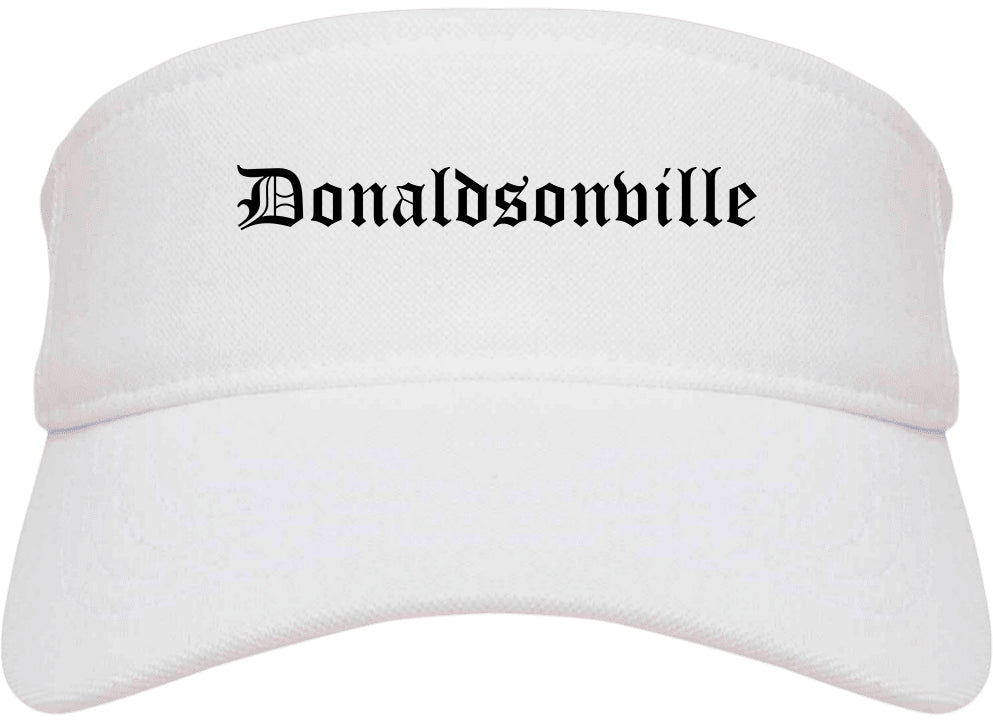 Donaldsonville Louisiana LA Old English Mens Visor Cap Hat White