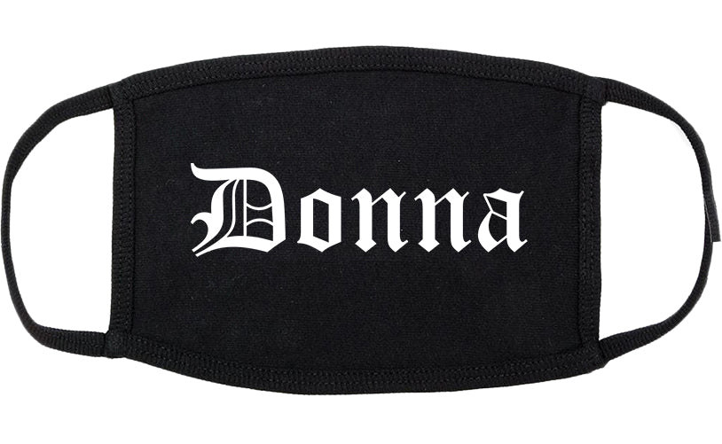 Donna Texas TX Old English Cotton Face Mask Black