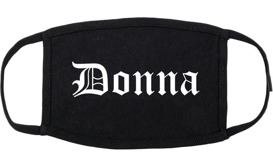 Donna Texas TX Old English Cotton Face Mask Black