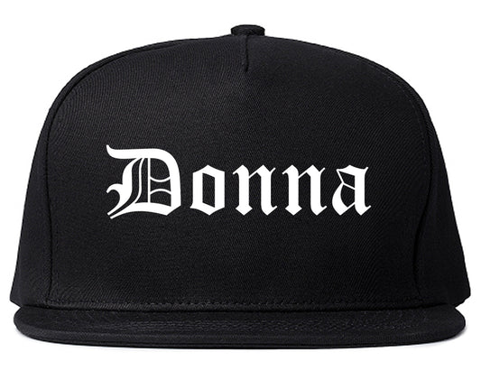 Donna Texas TX Old English Mens Snapback Hat Black