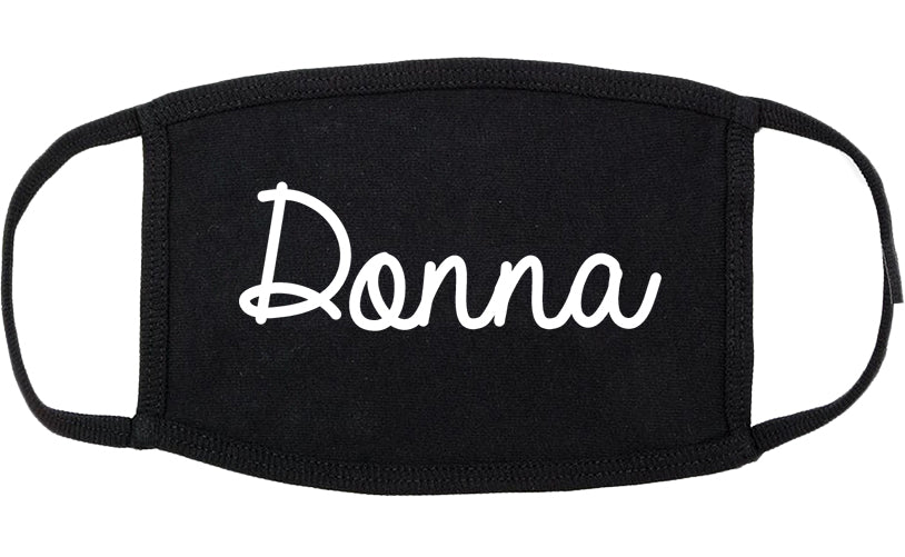 Donna Texas TX Script Cotton Face Mask Black