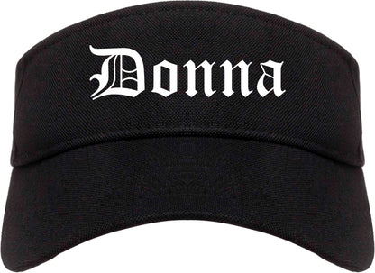 Donna Texas TX Old English Mens Visor Cap Hat Black