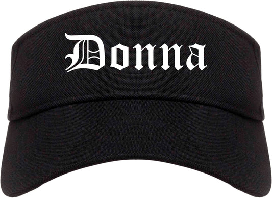Donna Texas TX Old English Mens Visor Cap Hat Black
