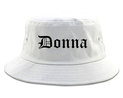 Donna Texas TX Old English Mens Bucket Hat White